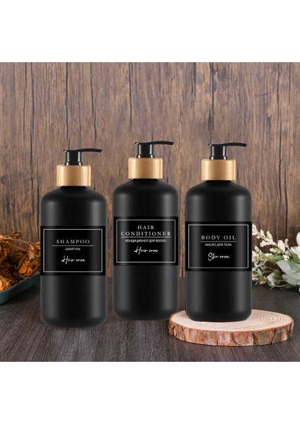 Parlak Stil 500 ml Sabunluk Şişe Şampuan Losyon Vücut Yıkama Kabı Su Geçirmez Etiket Doldurulabilir Plastik Banyo Boş Şişe (Yurt Dışından) modelleri