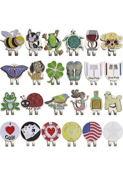 No.16 Stili 1 Adet Gog Golf Işaretleyici Manyetik Kapaklı Şapka Tokası Eğitim Aksesuarları Çok Renkli Hayvan Kupası Bayrak Terlik Kaplan Yüksek (Yurt Dışından) fiyatları