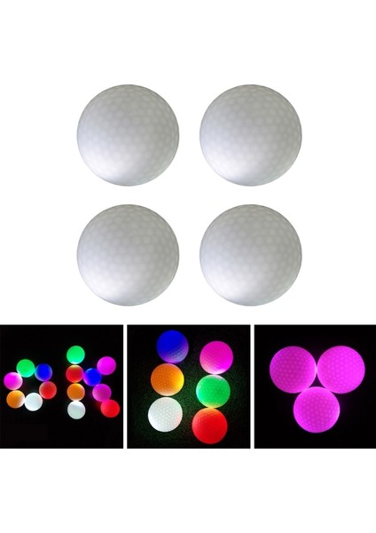 Yeşil Stil Karanlıkta Parlayan 4 Adet Golf Topları Gece Sporu Için LED Işık Up Golf Topları (Yurt Dışından) modelleri