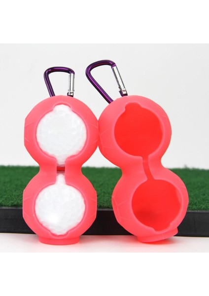 Kırmızı Stil 1 Adet Açık Golf 2 Top Tutucu Yumuşak Silikon Koruyucu Topu Kapak Aksesuarları Karabina ile Spor Alet Paketi Topları Golf (Yurt Dışından) modelleri