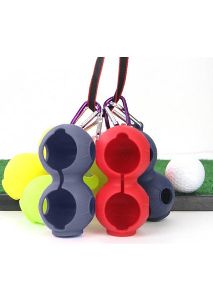 Kırmızı Stil 1 Adet Açık Golf 2 Top Tutucu Yumuşak Silikon Koruyucu Topu Kapak Aksesuarları Karabina ile Spor Alet Paketi Topları Golf (Yurt Dışından) fırsatları