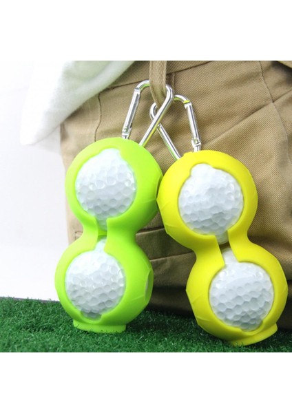 Kırmızı Stil 1 Adet Açık Golf 2 Top Tutucu Yumuşak Silikon Koruyucu Topu Kapak Aksesuarları Karabina ile Spor Alet Paketi Topları Golf (Yurt Dışından) indirimleri