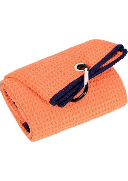 Turuncu Tarzı 1 Adet Golf Havlusu Waffle Desen Pamuk Karabina ile Temizlik Havlusu Mikrofiber Kanca Temizler Kulüpleri Topları Eller Koşu Için (Yurt Dışından)