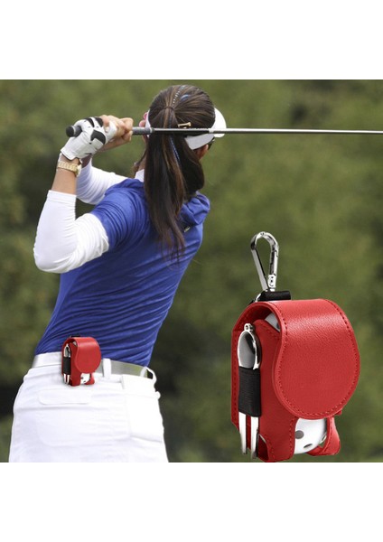 Pembe Tarzı 1 Pc Golf Topu Çanta Mini Top Saklama Torbaları Pu Deri Bel Üzerinde Asmak Golf Topu Çantası Kese Metal Toka ile Golf Kemer Topu Çanta (Yurt Dışından) fiyatları
