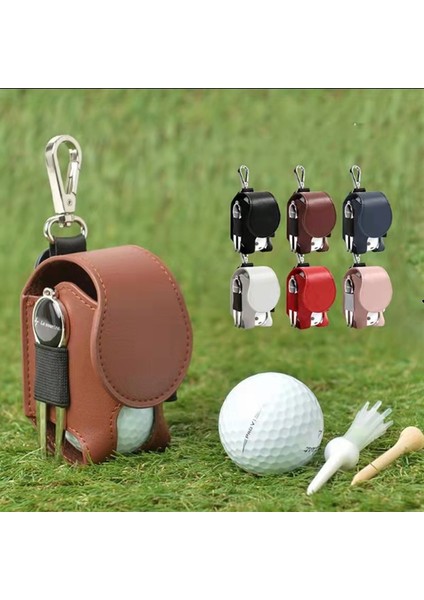 Pembe Tarzı 1 Pc Golf Topu Çanta Mini Top Saklama Torbaları Pu Deri Bel Üzerinde Asmak Golf Topu Çantası Kese Metal Toka ile Golf Kemer Topu Çanta (Yurt Dışından) fırsatları