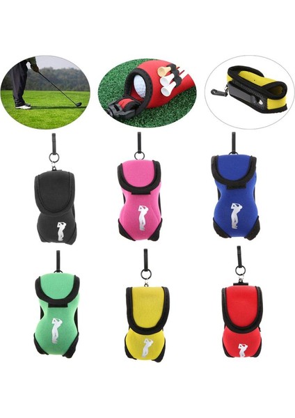 Mavi Stil Küçük Golf Topu Çantası Mini Bel Paketi Çantası 4 Tee Neopren Tutucu Spor Çantası Açık Golf Eğitim Topları Tee (Yurt Dışından) modelleri