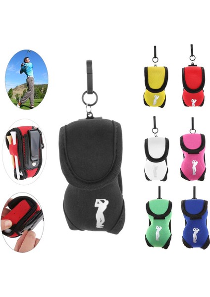Mavi Stil Küçük Golf Topu Çantası Mini Bel Paketi Çantası 4 Tee Neopren Tutucu Spor Çantası Açık Golf Eğitim Topları Tee (Yurt Dışından) fırsatları