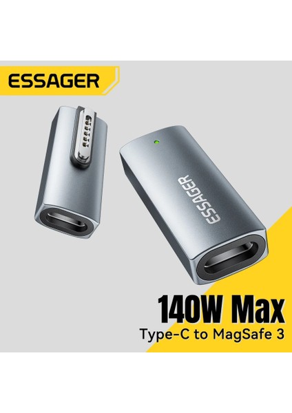 Macbook Laptop Magsafe 3 Manyetik Adaptör 140W CE/FC/ROHS Lisanslı Type-C Pd Son Nesil Teknoloji Hızlı Şarj Adaptörü