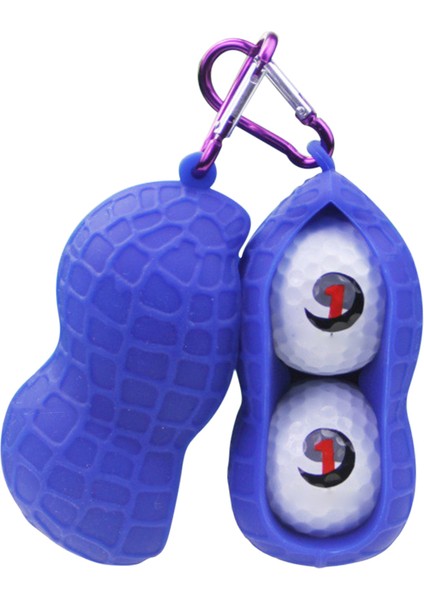 Mavi Stil Golf Topu Çift Kapaklı Silikon Golf Topları Bel Çantası Taşınabilir Karabina Kanca ile Spor Aksesuarları Açık Golf Eğitimi (Yurt Dışından)