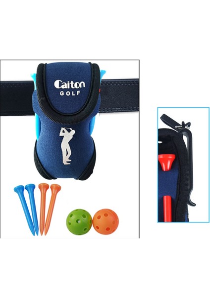 Mavi Stil Mini Golf Paketi Saklama Topu Çantası Asılı Toka ile Dalış Bezi 2 Top Tutabilir 4 Tees Bele Asılır Kemere Bağlı (Yurt Dışından) fiyatları