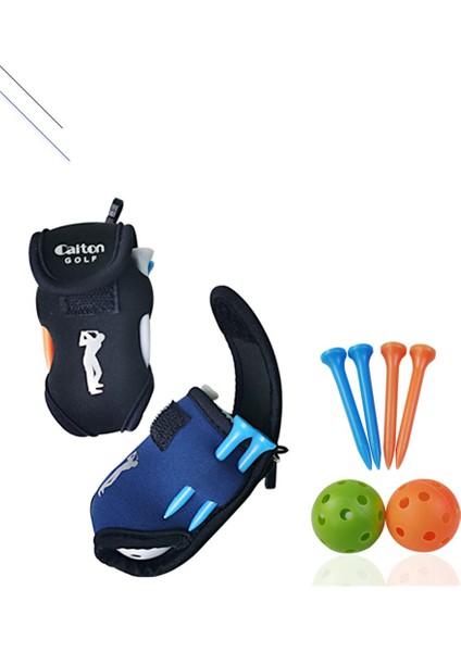 Mavi Stil Mini Golf Paketi Saklama Topu Çantası Asılı Toka ile Dalış Bezi 2 Top Tutabilir 4 Tees Bele Asılır Kemere Bağlı (Yurt Dışından) fırsatları