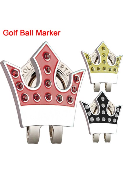 Kırmızı Stil Gog 1 Adet Golf Topu Işaretleyici Manyetik Kapaklı Clolours Kırmızı Sarı Siyah Taç Taklidi ile Golfçü Için Hediye (Yurt Dışından)