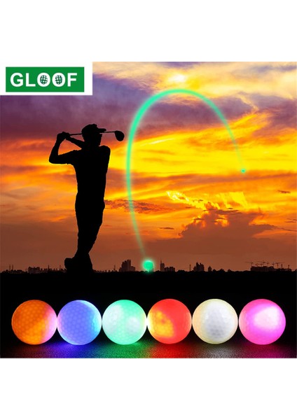 Yeşil Stil 1 Parça LED Işık Up Golf Topları Karanlıkta Parlayan Gece Golf Topları Çok Renkli Eğitim Golf Uygulama Topları Hediyeler (Yurt Dışından)