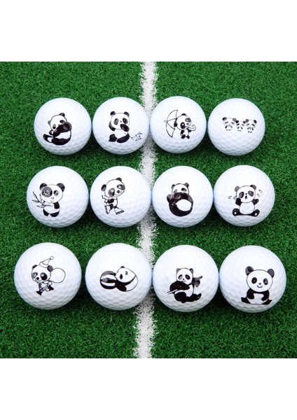 E Tarzı Ute Karikatür Panda Golf Topu Çift Katmanlı Sentetik Kauçuk Golf Uygulama Topları Golf Aralığı ve Eğitimi Için Hediye Topları (Yurt Dışından)