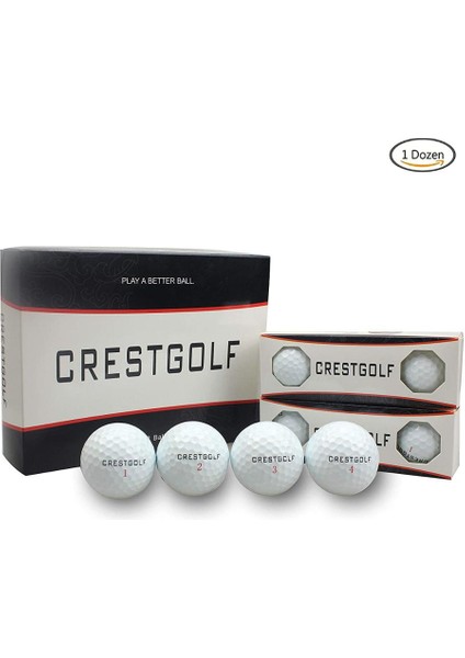 12 Adet Tarzı Crestgolf Kutusu Golf Topları Profesyonel Rekabet Beyaz Renk Için Maksimum Mesafe 3 Parçalı Golf Topu (Yurt Dışından) fiyatları