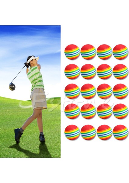 Ack Gökkuşağı Şerit Köpük Sünger Golf Topları Salıncak Uygulama Eğitim Yardımcıları (Yurt Dışından)