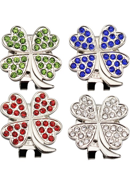 Yeşil Stil 1 Adet Yeni Güzel Kristal Dört Yapraklı Yonca Golf Şapka Klipsi Golf Topu Işaretleyici (Yurt Dışından) fiyatları