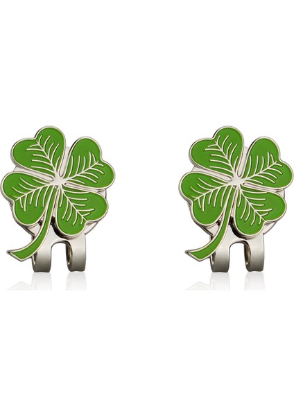 2 Adet Tarzı Dört Yapraklı Yonca Golf Topu Işaretleyici Golf Şapka Tokası Golf Aksesuarları Golfçü Için Hediye Alaşım Şanslı Yonca Işaretleyici (Yurt Dışından)