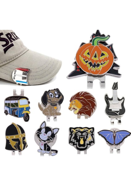 Gitar Stili Ayrılabilir Golfçü Hediye Golf Kap Klipsi Golf Şapka Tokası Manyetik Golf Topu Işaretleyici Cadılar Bayramı Kabak Köpek (Yurt Dışından) fırsatları