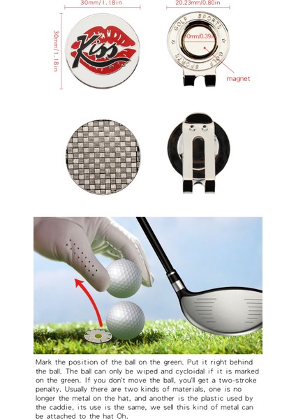 Ayçiçeği Tarzı 1.18 "golf Topu Işareti W Manyetik Golf Şapka Klipsi Kore Amerika Bayrağı Öpücük Çiçek Kartal Ejderha Golf Işaretleyici Dro (Yurt Dışından) modelleri