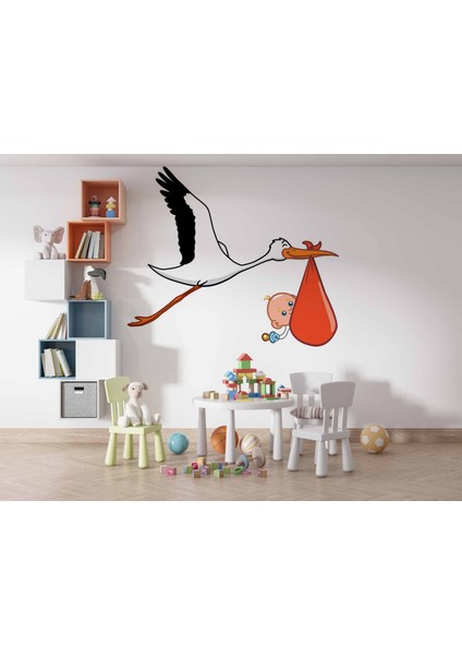 Bebek Getiren Leylek Çocuk Odası Duvar Kağıdı