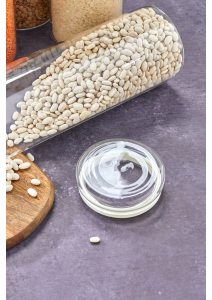 Yuvarlak Kapaklı Vakumlu Borosilikat 29 cm 6 Adet Cam Kavanoz Cam Erzak Saklama Kabı fiyatları