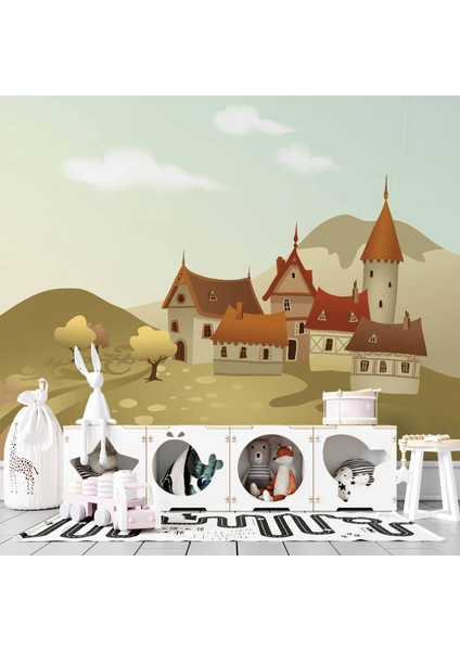 Minik Kasaba Çocuk Odası Duvar Kağıdı modelleri