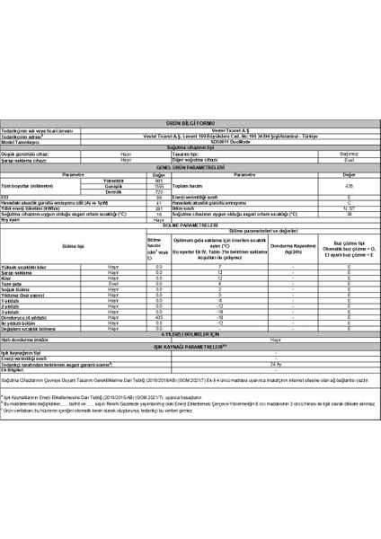 Sd 50011 Duomode E Enerji Sınıfı 435 Lt Statik Sandık Tipi Derin Dondurucu