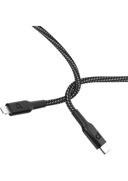 Örgülü Usb-C Lightning Veri ve Hızlı Şarj Kablosu 30 cm