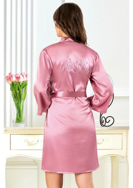 Saten Bride Sabahlık 5914 Pembe