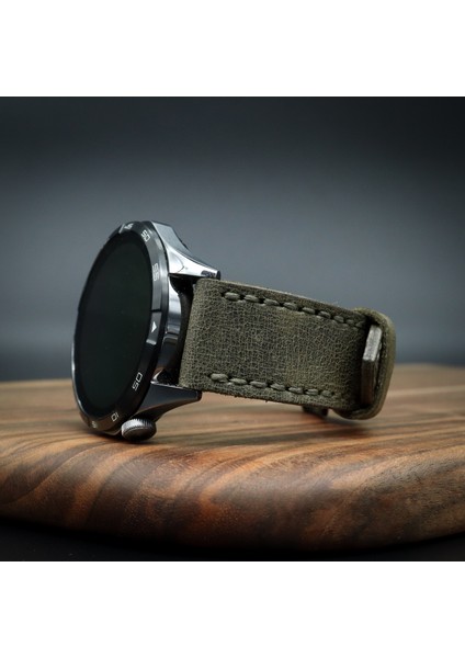 Huawei Watch Gt Uyumlu Ultimate Düz Dikişli Haki 22MM Saat Kordonu modelleri