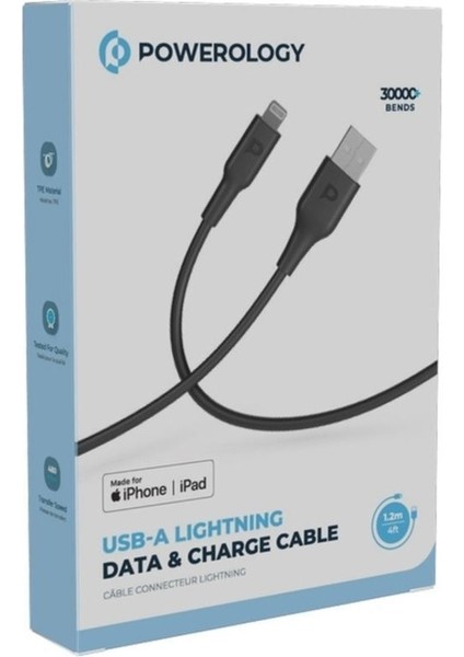 Pvc Mfi Kablo Usb-A'dan Lightning'e 1.2m