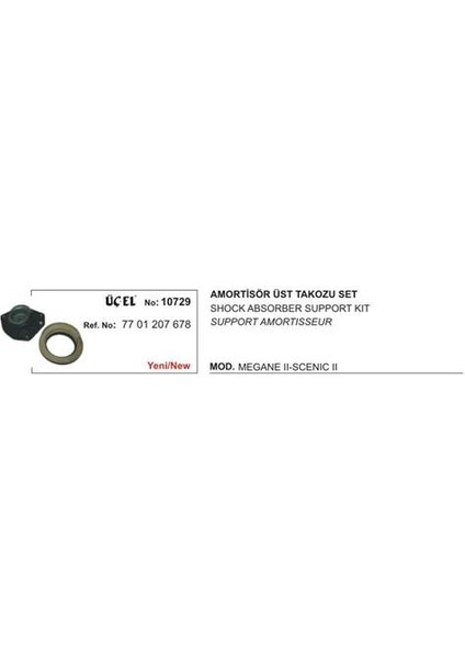 Amortisör Üst Takozu + Rulman 10729 Megane-Iı Scenıc-Iı 7701207678