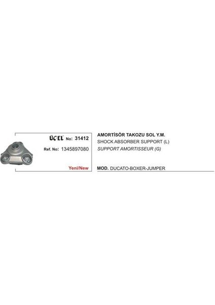 Amortisör Takozu Sol 31412 Ducato (05-) Boxer Jumper 1345897080