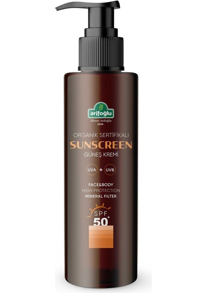 Organik Sunscreen Spf 50 Güneş Kremi 150 ml