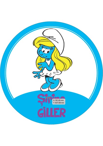 Okul Etiketi Kalem Defter Etiketi Şirinler V2 Etiketi 40 Adet 5 cm Opak Sticker