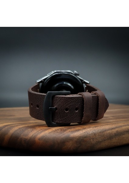Huawei Watch Gt Uyumlu Ultimate Orta Dikişli Acı Kahve 22MM Saat Kordonu fiyatları
