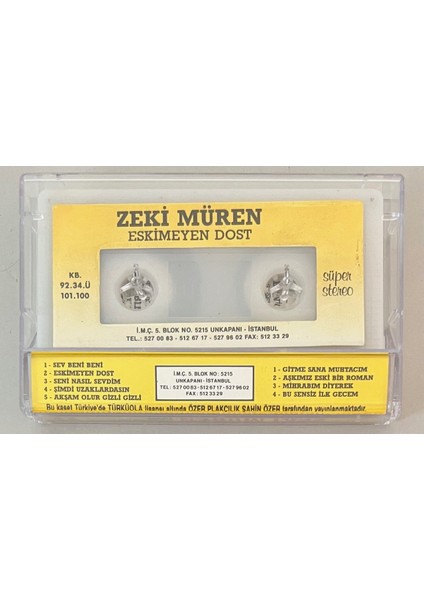 Zeki Müren Eskimeyen Dost Kaset (Orjnal Dönem Kağıt Baskı Kaset)