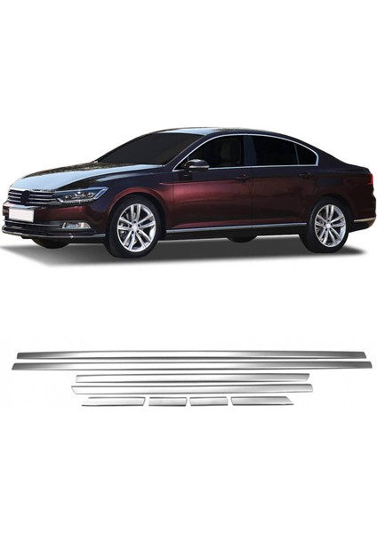 Volkswagen Passat B8 Sw Krom Yan Kapı Alt Çıtası 8 Parça 2015-2019 Arası