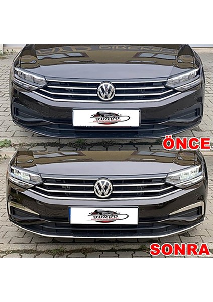 Volkswagen Passat B8.5 Krom Ön Tampon Alt Çıtası 3 Parça 2019 ve Sonrası