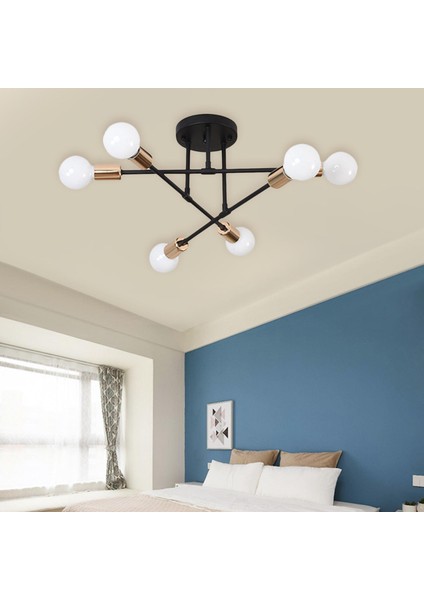 I 6-Işık Retro Dış Modern I Yemek Odası Için Sputnik , Altın 1 (Yurt Dışından) indirimleri