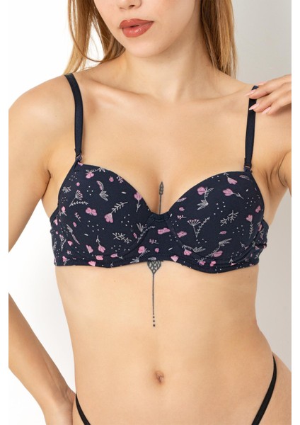 Desenli Push Up Sütyen