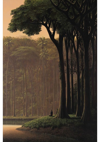 Dikdörtgen Japon Meditasyon Ormanı, Ince Örtü Değildir 1.sınıf Ultra Canlı Renkli Duvar Halısı / Ör