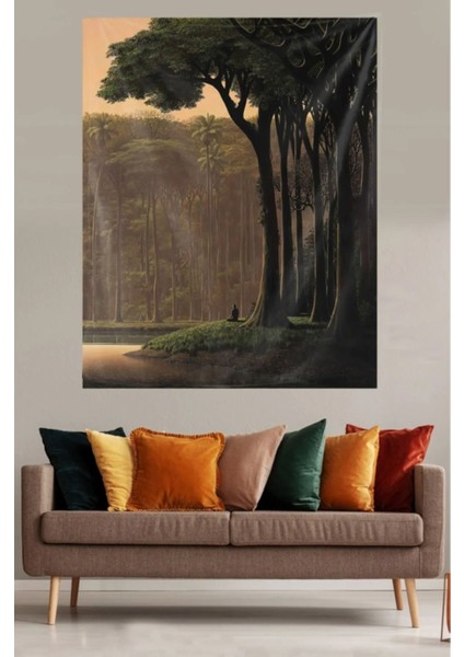 Dikdörtgen Japon Meditasyon Ormanı, Ince Örtü Değildir 1.sınıf Ultra Canlı Renkli Duvar Halısı / Ör fiyatları