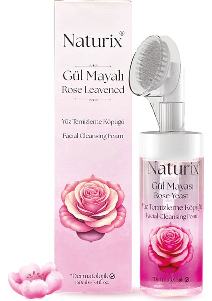 Gül Mayalı Masaj Başlıklı Fırçalı Yüz Temizleme Köpüğü 160 ml