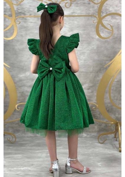 Kız Çocuk Parıldayan Yeşil Elbise fiyatları