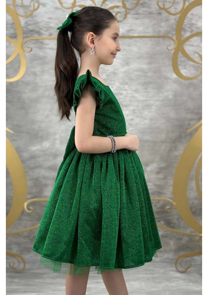 Kız Çocuk Parıldayan Yeşil Elbise fırsatları