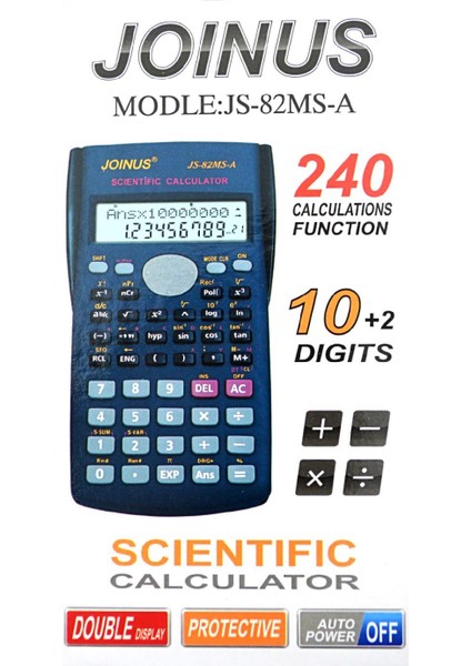 12 Haneli 240 Fonksiyonlu Hesap Makinesi (JS-82MS-A)