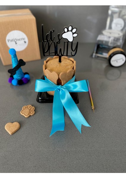 Köpekler Için Doğum Günü Seti- Blue Paw Kit- Pasta, Tasarım Pasta Süsü ,doğum Günü Şapkası