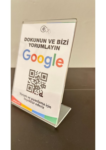 NFC Masa Üstü Google Yorum ve Puan Standı 14,8 cm ‌x 21,0 cm